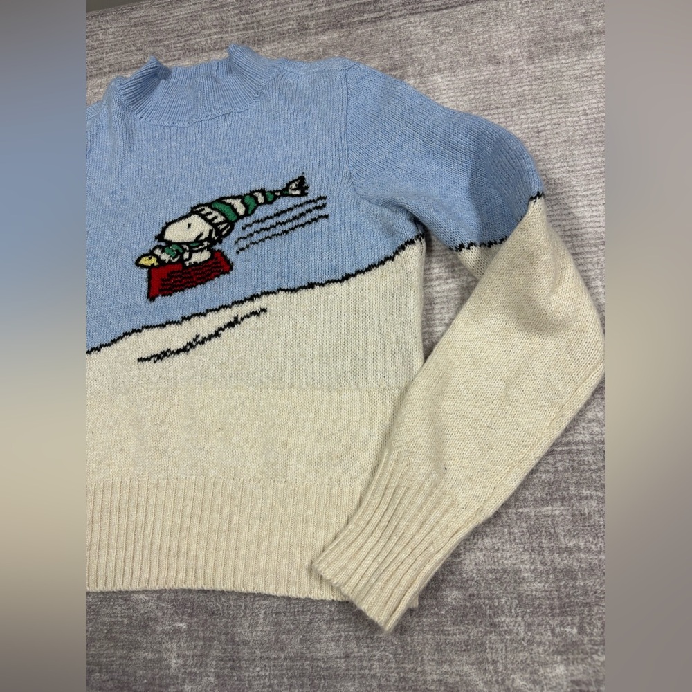 American Eagle Snoopy Mock Neck Sweater Women’s M Blue - Picture 8 of 10